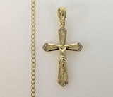Plated Cross 3mm Cuban Chain Necklace