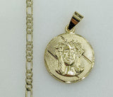 Plated Jesus 3mm Figaro Chain Necklace
