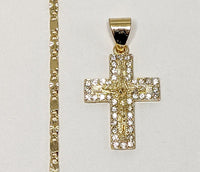 Plated Dainty Cross 2mm Star Solid Chain Necklace