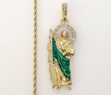 Plated Medium Multicolor Saint Jude 3mm Rope/Braided Chain Necklace