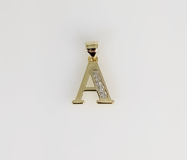 Plated Letter Initial "A" Pendant