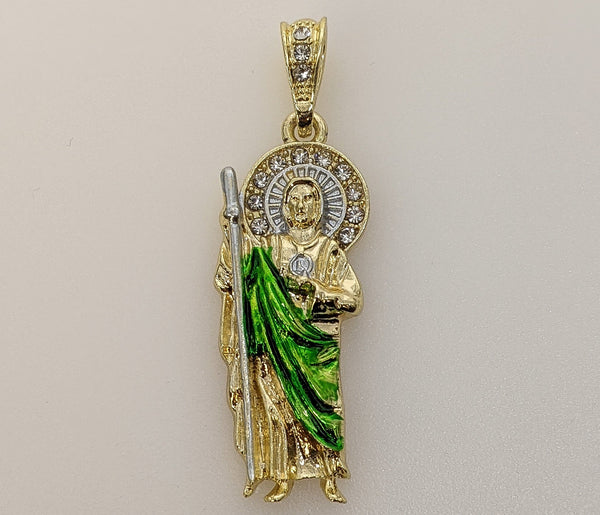 Plated Multicolor Saint Jude Thaddaeus Pendant