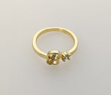 Plated Adjustable Initial Letter "B" Ring