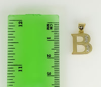 Plated Dainty Letter "B" 3mm Cuban Chain Necklace