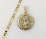 Plated Mexican Centenario 5mm Figaro Chain Necklace