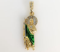 Plated Small Multicolor Saint Jude Thaddaeus Pendant