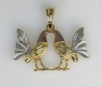 Plated Tri-Color Rooster Pendant