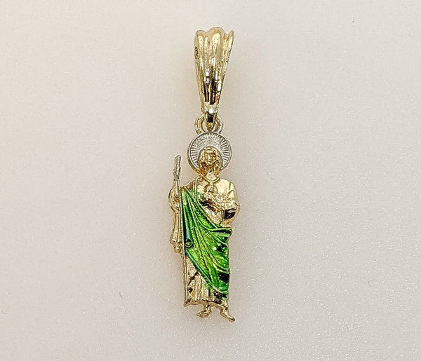 Plated Dainty Multicolor Saint Jude Thaddaeus Pendant