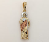 Plated Tri-Color Saint Jude Thaddaeus Pendant