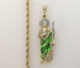 Plated Multicolor Saint Jude 4mm Rope/Braided Chain Necklace