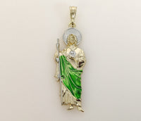 Plated Large Multicolor Saint Jude Pendant