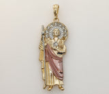 Plated Tri-Color Saint Jude Thaddaeus Pendant