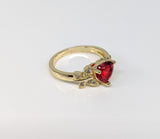 Plated Red Heart with Butterfly Ring