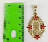 Plated Virgin Mary 3mm Figaro Chain Necklace