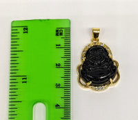 Plated Black Buddha Pendant and Chain Set