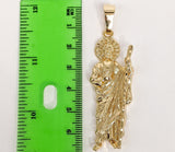 Plated Saint Jude 4mm 14K Diamond Figaro Chain Necklace
