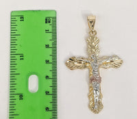 Plated Tri-Color Cross Pendant