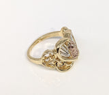 Plated Tri-Gold Virgin Mary Heart Ring