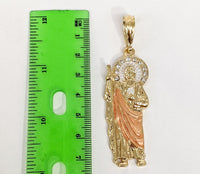 Plated Tri-Gold Saint Jude Pendant and Rope/Braided Chain Set*