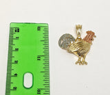 Plated Tri-Color Rooster Pendant