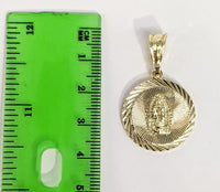 Plated Virgin Mary 2mm Rope/Braided Chain Necklace