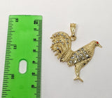 Plated Rooster 4mm 14K Diamond Figaro Chain Necklace