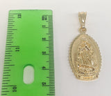 Plated Virgin Mary 5mm Figaro Chain Necklace