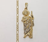 Plated Saint Jude 4mm Figaro Chain Necklace