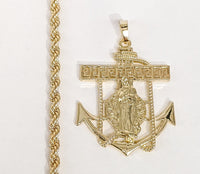 Plated Virgin Mary 4mm Rope/Braided Chain Necklace