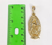 Plated Virgin Mary 5mm Figaro Chain Necklace