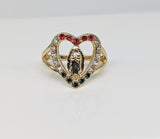 Plated Heart with Virgin Mary Ring*