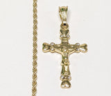 Plated Cross 2mm Rope/Braided Chain Necklace