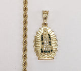 Plated Virgin Mary 4mm Rope/Braided Chain Necklace
