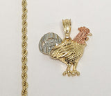 Plated Tri-Color Rooster Rope/Braided 3mm Chain Necklace