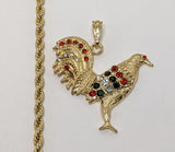 Plated Rooster Rope/Braided 4mm Chain Necklace