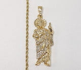 Plated Saint Jude 3mm Rope/Braided Chain Necklace