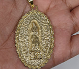 Plated Saint Jude and Virgin Mary Double Side Pendant