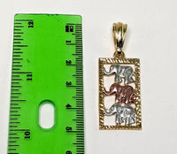 Plated Tri-Color Elephant 3mm Rope/Braided Chain Necklace