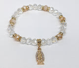 Virgin Mary Clear Beaded Bracelet