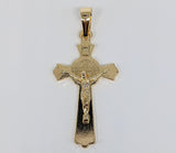 Plated Cross with Saint Benedict Pendant