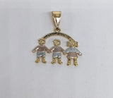 Plated Two Boys and Girl Pendant