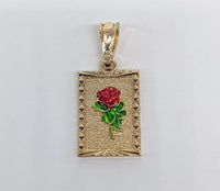 Plated Rose Flower Pendant