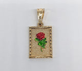 Plated Rose Flower Pendant