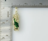 Plated Dainty Multicolor Saint Jude 14K 3mm Cuban Chain Necklace