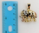 Golden Plated Elephant Pendant with Intricate Tri-Color Design
Elephant Figurine Pendant with Distinct Tri-Color Accent
