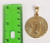 Plated Virgin Mary Medal 18K 4mm-5mm Figaro Chain Necklace