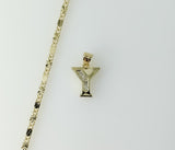 Plated Dainty Letter "Y" 2mm Star Solid Chain Necklace