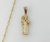Plated Small Saint Benedict 14K Twist Chain Necklace