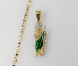 Plated Dainty Multicolor Saint Jude 3mm Flat Mariner Anchor Chain Necklace