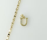 A 3mm anchor chain necklace in silver-plated metal with a flat mariner style.